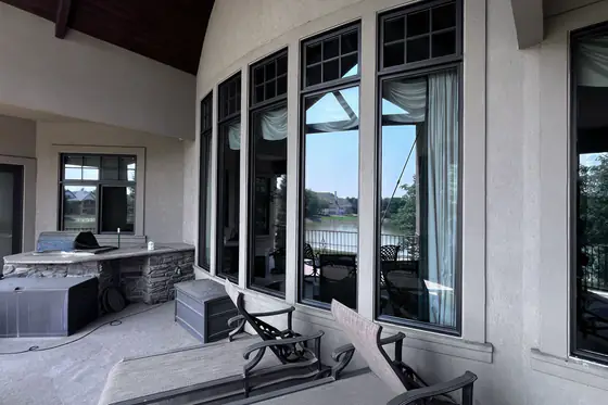 Exterior window cleaning on a Fort Collins home
